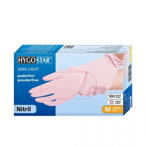 Nitriilikäsineet Hygostar Safe Light M pinkki, koko: M