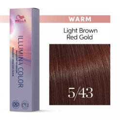 Wella Illumina Color 5/43 Light Brown Red Gold hiusväri 60 ml. Wella Illumina hiusvärit.