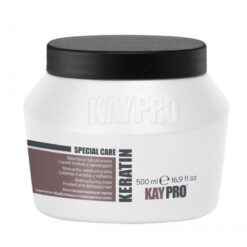 KayPro Keratin Mask on uudistava hoitonaamio käsitellyille ja vahingoittuneille hiuksille. Elvyttää, ravitsee, korjaa hiukset syvältä. Palauttaa hiusten luonnollisen loiston, lujuuden ja nopeuttaa hiusten uudelleen kasvua. 500 ml