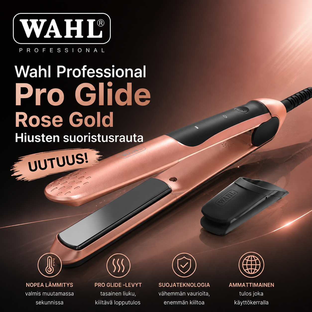 Wahl Professional Pro Glide Rose Gold Hair Straightener