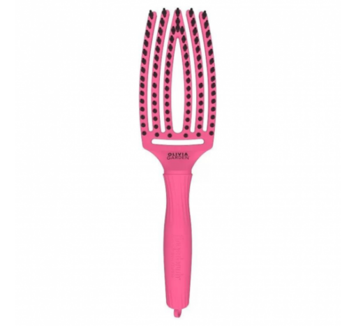 Olivia Garden Fingerbrush Care Iconic Boar&Nylon Hot Pink M