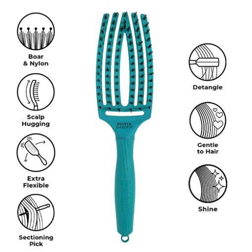 Olivia Garden Fingerbrush Combo Medium, Blue Lagoon - Image 2